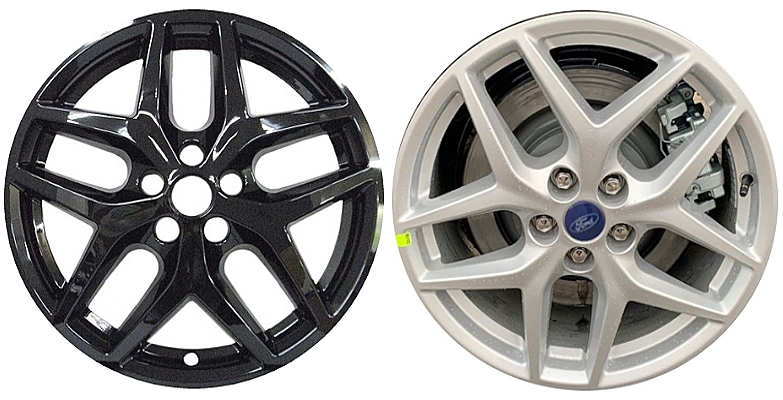 Ford Edge 2022-2024 Black Painted, 5 Y-Spoke, Plastic Hubcaps, Wheel Covers, Wheel Skins, Imposters. ONLY Fits 18 Inch Alloy Wheel Pictured. Part Number IMP-8821GB
